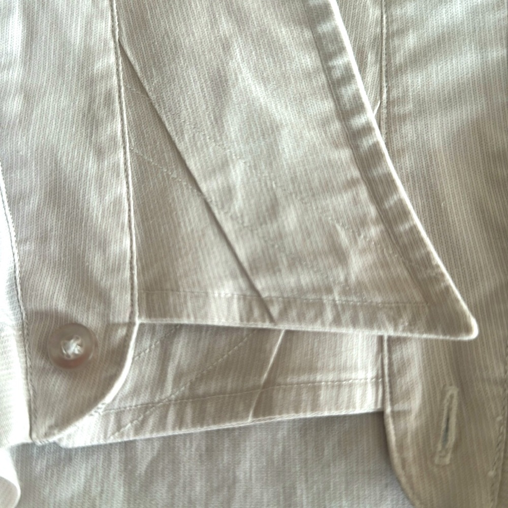 Club Monaco two-tone designer details men’s dress shirt size M in cream beige - Picture 7 of 7